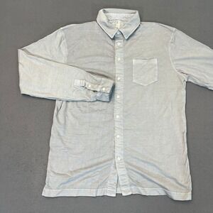 Johnnie-O Mens XL Grey Long Sleeve Button Down Cotton Shirt Chest Pocket Surf